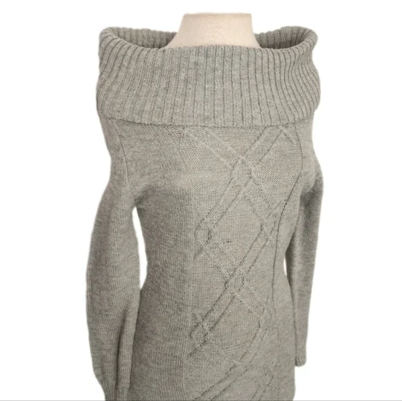RUE 21 Dress Cable Detail Knit Sweater Gray M - Picture 4 of 15